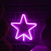 Световая фигура Звезда, Розовый, 28*28 см. 1 шт.