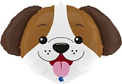 Шар (14''/36 см) Мини-фигура, Голова, Милый Щенок, 1 шт.