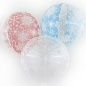 Шар (22''/56 см) Сфера 3D, Снежинки, Розовый/Прозрачный, 1 шт.