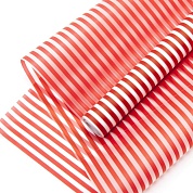 Упаковочная пленка матовая (0,6*10,3 м) Полосы Люкс, Красный, 1 шт.