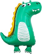Шар (34''/86 см) Фигура, Динозаврик, Зеленый, 1 шт.