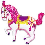 Шар (39''/99 см) Фигура, Лошадь ярмарочная, Фуше, 1 шт.