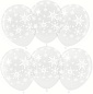 Шар (12''/30 см) Искры снежинок, Прозрачный (600), кристалл, 5 ст, 25 шт.