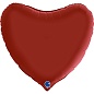 Шар (36''/91 см) Сердце, Рубиново-красный, Сатин, 1 шт.
