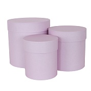 Набор коробок Цилиндр, Розовый, 19*19 см, 3 шт. 