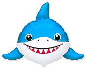 Шар (12''/30 см) Мини-фигура, Веселая акула, 1 шт.