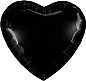 Набор шаров с клапаном (9''/23 см) Мини-сердце, Черный блеск, 5 шт. в уп. 