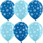 Шар (12''/30 см) Снежинки, Голубой/Синий, пастель, 5 ст, 25 шт.