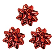 Бант Звезда, Красный, Металлик, 7,6 см, 6 шт.
