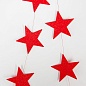 Гирлянда-подвеска Звезда, Красный, с блестками, 200 см, 7 см*20 шт, 1 упак.