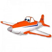 Шар (16''/41 см) Мини-фигура, Гоночный самолет, Оранжевый, 1 шт.