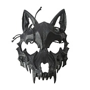 Карнавальная маска, Череп волка, Черный, 17*22 см, 1 шт. 