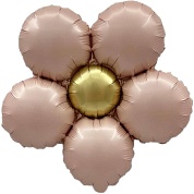 Шар (18''/46 см) Цветок, Ромашка (надув воздухом), Розовый, Сатин, 1 шт. 