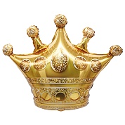 Шар (34''/86 см) Фигура, Корона, Золото, 1 шт. в уп.