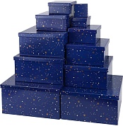 Набор коробок Звездная ночь, Темно-синий, 25*25*13 см, 11 шт. 
