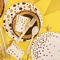 Тарелки (9''/23 см) Золотое конфетти, Белый/Золото, Металлик, 6 шт.
