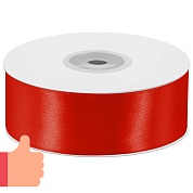 Лента атласная (2,5 см*22,85 м) Премиум, Красный, 1 шт.