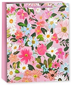 Пакет подарочный, Любимые цветы, Дизайн №4, Металлик, 42*30*12 см, 1 шт.