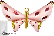 Шар 3D (45''/114 см) Фигура, Бабочка, Карнавальные крылья, Розовый, 1 шт. в уп. 