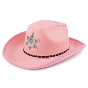 Шляпа, Леди Шериф, фетр, Розовый, 1 шт. 