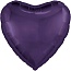Шар (19''/48 см) Сердце, Темно-фиолетовый, 1 шт. 