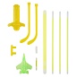Флуоресцентный набор для мальчика, (очки, браслет, меч, самолет), Зеленый, 22 см, 1 шт. 