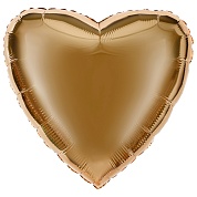 Шар (18''/46 см) Сердце, Античное золото, 1 шт. 