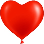 Сердце (10''/25 см) Красный, пастель, 100 шт.