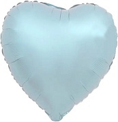 Шар (18''/46 см) Сердце, Голубой, Макарунс, 1 шт. 