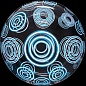 Шар (20''/51 см) Сфера 3D, Deco Bubble, Голубые круги, Прозрачный, 1 шт. в упак.