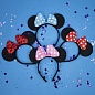 Ободок Мышка с голубым бантиком, крупный белый горох, Черный, 1 шт. 