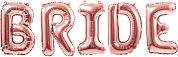 Набор шаров-букв (16''/41 см) Мини-BRIDE, Розовое Золото, 1 шт. в упак.
