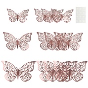 Наклейки Ажурные бабочки, Розовое Золото, 8-12 см*4 шт, 12 шт, 1 упак.