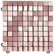 Декоративная панель Пайетки, 30*30 см, Светло-розовый, Металлик, 1 шт.