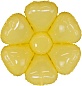 Шар (35''/89 см) Цветок, Ромашка (надув воздухом), Желтый, 1 шт.