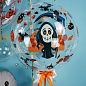 Шар с клапаном (18''/46 см) Deco Bubble, Хэллоуин, Смерть с косой, Прозрачный, Кристалл, 1 шт. в уп.