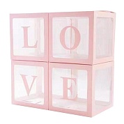 Набор коробок для шаров Love, Розовый, 30*30*30 см, 4 шт. в кор.