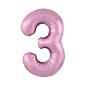 Шар (40''/102 см) Цифра, 3 Slim, Розовый фламинго, 1 шт. в упак.