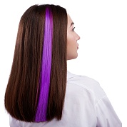 Цветные пряди для волос, на заколке, 5 гр., Фиолетовый, 50*3,3 см, 2 шт. 