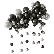 Гирлянда из воздушных шаров, Набор №5, Черный/Серебро, Хром, 89 шт. в упак.