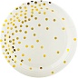 Тарелки (7''/18 см) Золотое конфетти, Белый/Золото, Металлик, 6 шт.