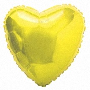 Шар (4''/10 см) Микро-сердце, Золото, 1 шт.