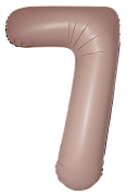Шар (34''/86 см) Цифра, 7 Slim, Винтажная роза, Матовый, 1 шт.