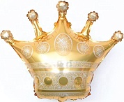 Шар с клапаном (12''/30 см) Мини-фигура, Корона, Золото, 1 шт.