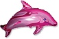 Шар (15''/38 см) Мини-фигура, Дельфин, Фуше, 1 шт.
