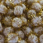 Декоративное украшение Помпончики с люрексом, Белый/Золото, 2,5 см, 200 шт.
