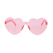 Карнавальные очки, Сердца, Розовый, 14*5 см, 1 шт. 
