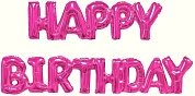 Шар (17''/43 см) Мини-фигура, Надпись "Happy Birthday", Фуше, 1 шт.