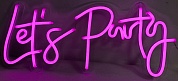 Световая надпись Let's Party, Розовый, 18,5*43 см. 1 шт.