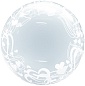 Шар (18''/46 см) Сфера 3D, Deco Bubble, Воздушные сердца, Прозрачный, 1 шт. в упак.